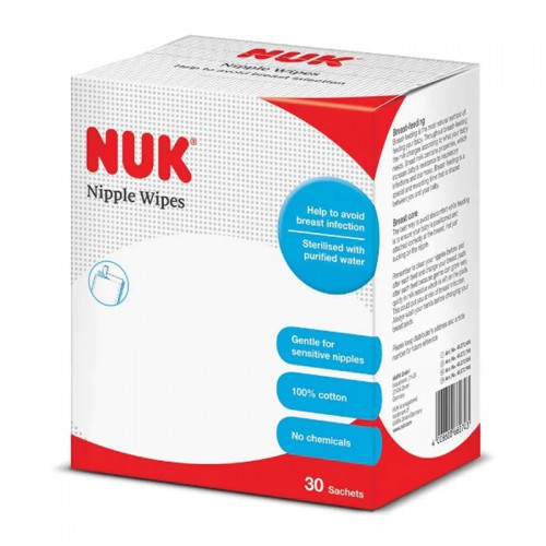 NUK Nipple Wipes 30 Sachet/ Box | For Breast Feeding | Carton Deal of  10 Boxes